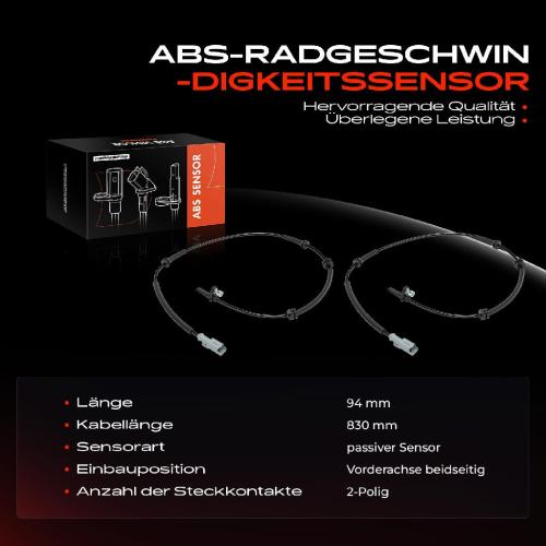 Frankberg 2x ABS Sensor Vorderachse beidseitig f r Citro n Jumpy Bus Kasten Spacetourer Fiat Scudo Ulysse Opel Vivaro C Bild Frankberg 2x ABS Sensor Vorderachse beidseitig f r Citro n Jumpy Bus Kasten Spacetourer Fiat Scudo Ulysse Opel Vivaro C