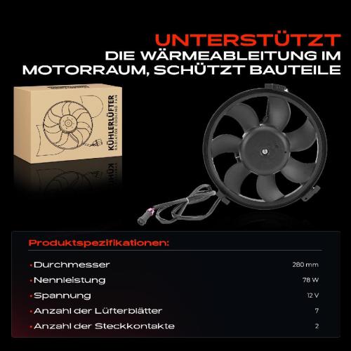 1x Motorkühller Einfachlüfter mit Kühlerlüfterrahmen VW Passat 3B Audi A4 B5 A6 C5 A8 1.6L-4.2L Bild 1x Motorkühller Einfachlüfter mit Kühlerlüfterrahmen VW Passat 3B Audi A4 B5 A6 C5 A8 1.6L-4.2L
