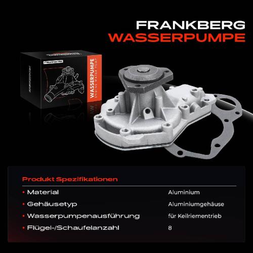 Frankberg 1x Wasserpumpe Kühlwasserpumpe für Renault 21 Kombi B48 K48 L48 Espace II J/S63 2.0L 2.2L Bild Frankberg 1x Wasserpumpe Kühlwasserpumpe für Renault 21 Kombi B48 K48 L48 Espace II J/S63 2.0L 2.2L
