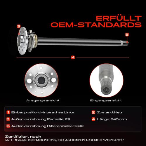Frankberg 1x Antriebswelle Hinterachse Links für Mercedes-Benz B906 B907 VW Crafter Bild Frankberg 1x Antriebswelle Hinterachse Links für Mercedes-Benz B906 B907 VW Crafter
