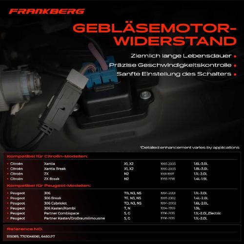 1x Widerstand Vorwiderstand Gebläsemotor für Citroën Berlingo Xantia Peugeot 306 Partner 1.1L-2.1L Bild 1x Widerstand Vorwiderstand Gebläsemotor für Citroën Berlingo Xantia Peugeot 306 Partner 1.1L-2.1L