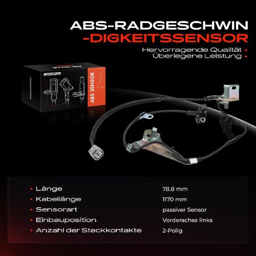 Frankberg 1x ABS Sensor Vorderachse links für Lexus LX UZJ100 Toyota Land Cruiser 100 J1 4.7L 1998-2008 Bild Frankberg 1x ABS Sensor Vorderachse links für Lexus LX UZJ100 Toyota Land Cruiser 100 J1 4.7L 1998-2008