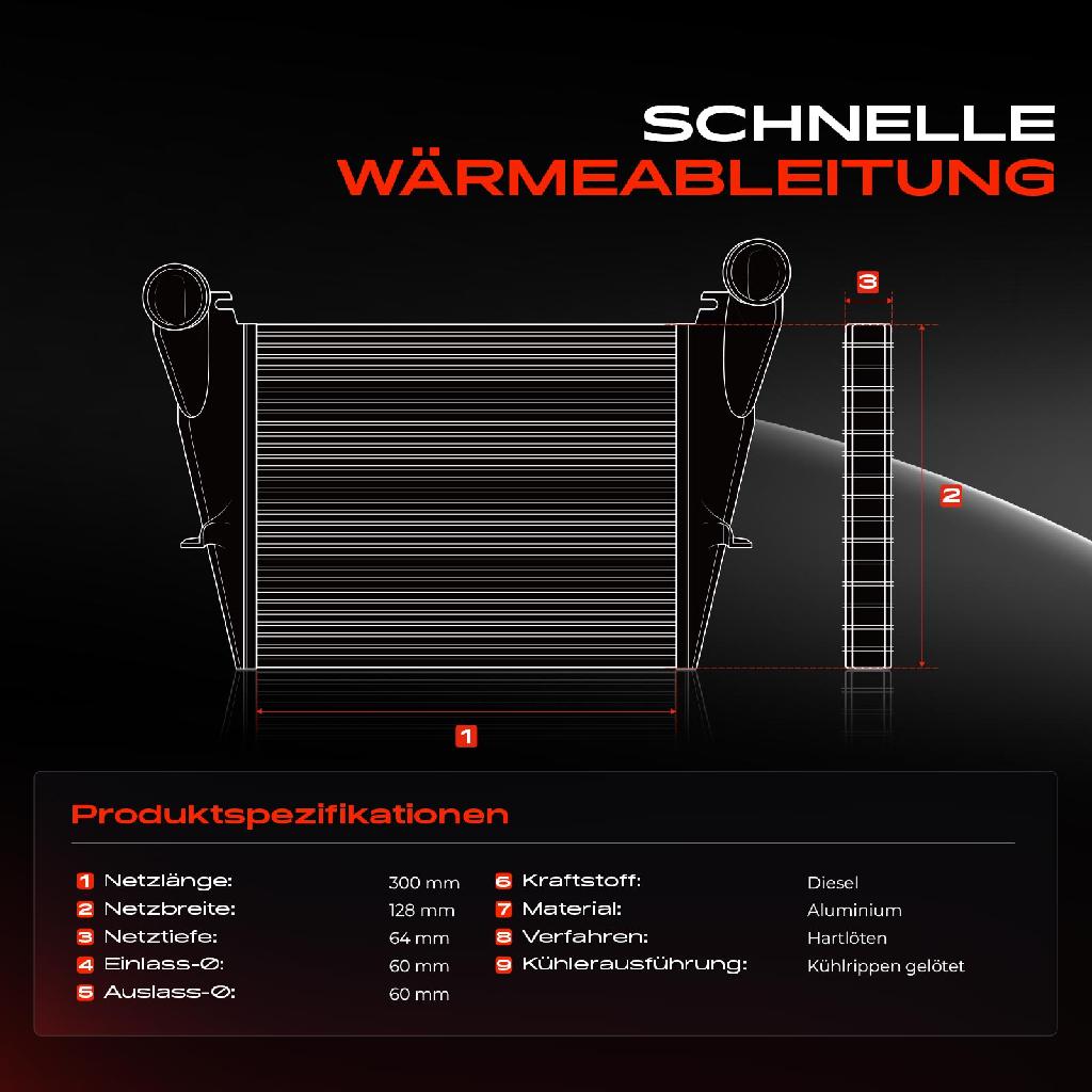 1x Ladeluftkühler Turbokühler für Citroën Berlingo M C4 I Xsara Peugeot 307 2.0L