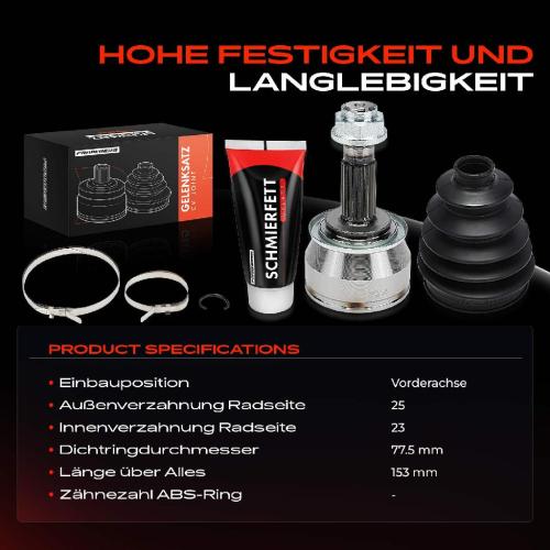 Frankberg 1x Antriebswelle Gelenksatz Vorderachse für Opel Mokka/Mokka X J13 Chevrolet Trax Bj ab 2012 Bild Frankberg 1x Antriebswelle Gelenksatz Vorderachse für Opel Mokka/Mokka X J13 Chevrolet Trax Bj ab 2012