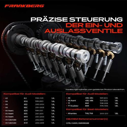 Frankberg 1x Nockenwelle für VW Golf IV Polo Passat Audi A3 8L1 1996-2003 A4 A6 Seat Skoda Bild Frankberg 1x Nockenwelle für VW Golf IV Polo Passat Audi A3 8L1 1996-2003 A4 A6 Seat Skoda