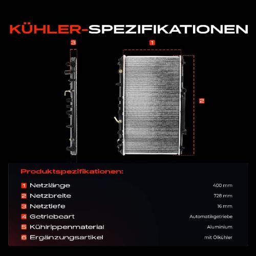 Frankberg 1x Kühler Wasserkühler Motorkühler für Toyota Camry V2 2.2L 1996-2002 Bild Frankberg 1x Kühler Wasserkühler Motorkühler für Toyota Camry V2 2.2L 1996-2002