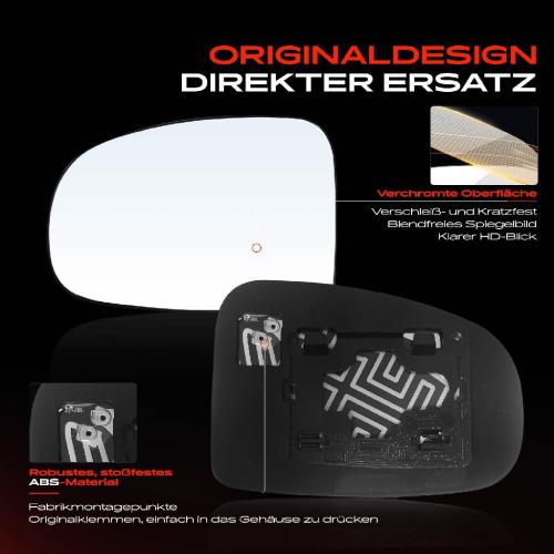1x Spiegelglas Außenspiegel links für Toyota IQ J1 1.0L 1.4L 2009-2015 Bild 1x Spiegelglas Außenspiegel links für Toyota IQ J1 1.0L 1.4L 2009-2015