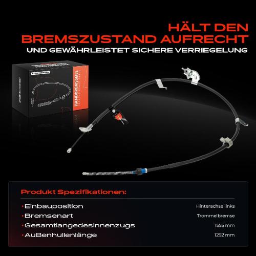 1x Seilzug Feststellbremse Hinterachse links für Toyota Yaris P9 Daihatsu Charade VIII Bild 1x Seilzug Feststellbremse Hinterachse links für Toyota Yaris P9 Daihatsu Charade VIII