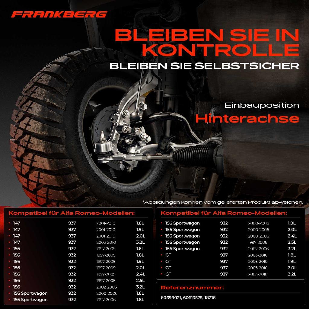 2x Koppelstange Hinterachse für Alfa Romeo 147 156 Sportwagon GT 3.2L 2.4L 2.5L 1997-2010