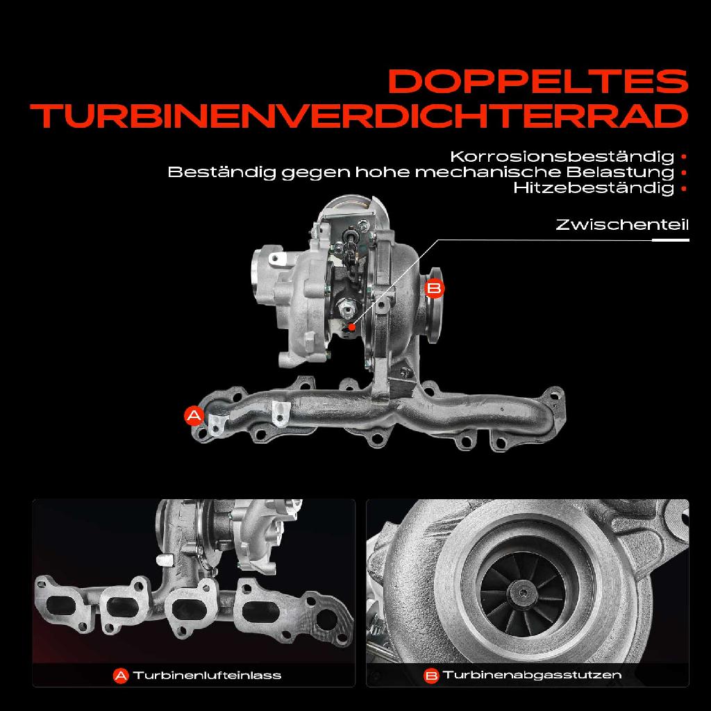 1x Turbolader Abgaskrümmer Einheit für Audi A4 8K2 A4 Allroad 8KH A4 Avant 8K5 Q5 8RB 2.0L 2007-2017