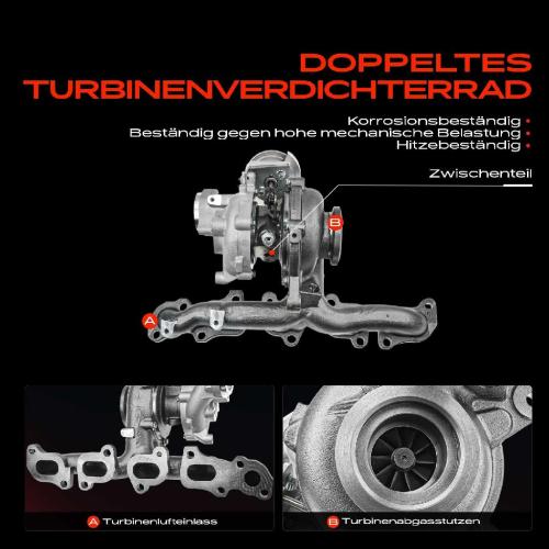 1x Turbolader Abgaskrümmer Einheit für Audi A4 8K2 A4 Allroad 8KH A4 Avant 8K5 Q5 8RB 2.0L 2007-2017 Bild 1x Turbolader Abgaskrümmer Einheit für Audi A4 8K2 A4 Allroad 8KH A4 Avant 8K5 Q5 8RB 2.0L 2007-2017