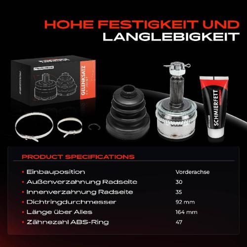 1x Antriebswelle Gelenksatz Vorderachse für Mitsubishi L200/Triton KAT KBT KJ Bild 1x Antriebswelle Gelenksatz Vorderachse für Mitsubishi L200/Triton KAT KBT KJ