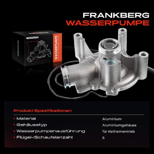 Frankberg 1x Wasserpumpe Kühlwasserpumpe für MINI Cooper S R50 R52 R53 Cabriolet Schrägheck I4 1.6L 2002-2007 Bild Frankberg 1x Wasserpumpe Kühlwasserpumpe für MINI Cooper S R50 R52 R53 Cabriolet Schrägheck I4 1.6L 2002-2007