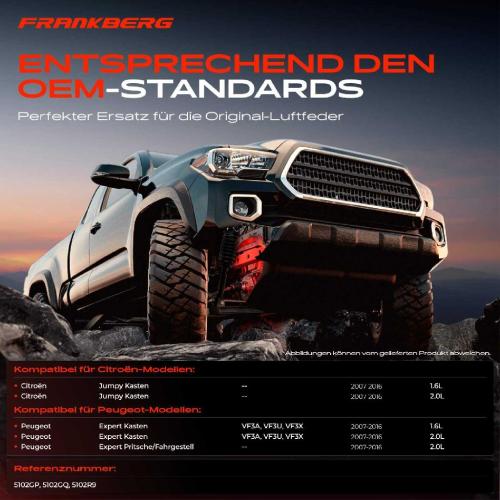 1x Luftfeder Fahrwerk Hinterachse Links Rechts für Citroën Jumpy Peugeot Expert Bild 1x Luftfeder Fahrwerk Hinterachse Links Rechts für Citroën Jumpy Peugeot Expert