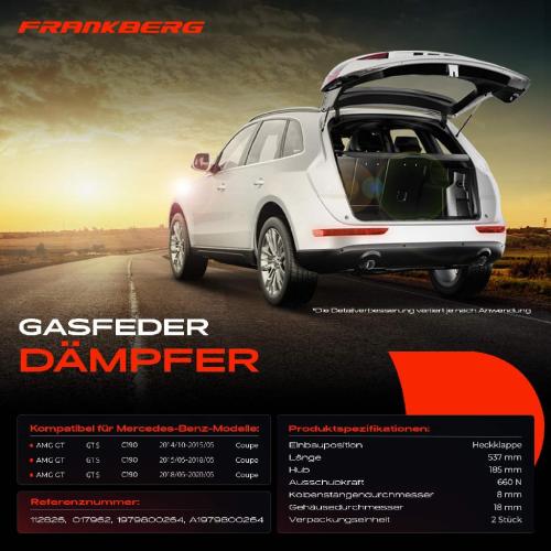 Frankberg 2x Gasfeder D mpfer Heckklappe f r Mercedes-Benz AMG GT C190 Coupe 2014-2020 Bild Frankberg 2x Gasfeder D mpfer Heckklappe f r Mercedes-Benz AMG GT C190 Coupe 2014-2020