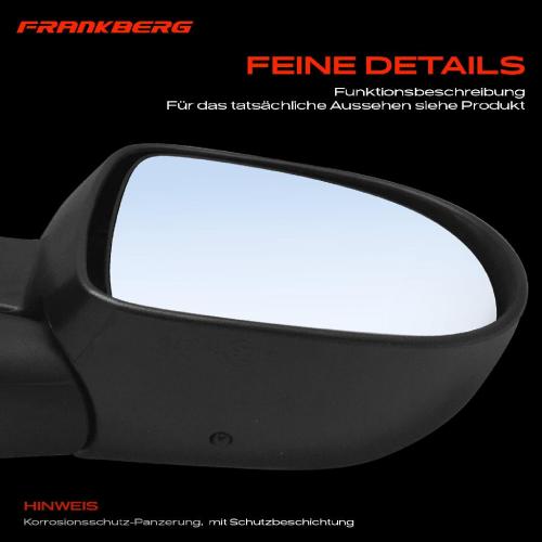 Frankberg 1x Außenspiegel Rechts für Renault Clio III BR0/1 CR0/1 Grandtour KR0/1 2005-2014 Bild Frankberg 1x Außenspiegel Rechts für Renault Clio III BR0/1 CR0/1 Grandtour KR0/1 2005-2014