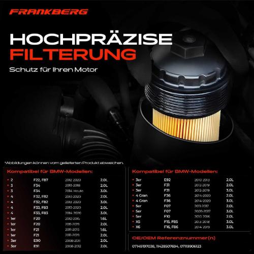 1x Ölfiltergehäuse für BMW E90 E91 E92 F30 F31 F80 F20 F21 F10 F11 E84 F25 Bild 1x Ölfiltergehäuse für BMW E90 E91 E92 F30 F31 F80 F20 F21 F10 F11 E84 F25