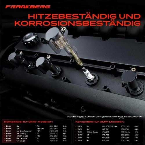 Frankberg 8x Zündmodul Zündspule für BMW F10 F90 G30 F07 F11 F06 F12 F13 F01 F02 F03 F04 G11 G12 F93 G16 Bild Frankberg 8x Zündmodul Zündspule für BMW F10 F90 G30 F07 F11 F06 F12 F13 F01 F02 F03 F04 G11 G12 F93 G16