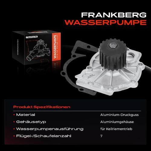 Frankberg 1x Wasserpumpe Kühlwasserpumpe für Volvo S60 S80 S90 V40 V60 V70 V90 XC40 XC60 XC90 Bild Frankberg 1x Wasserpumpe Kühlwasserpumpe für Volvo S60 S80 S90 V40 V60 V70 V90 XC40 XC60 XC90
