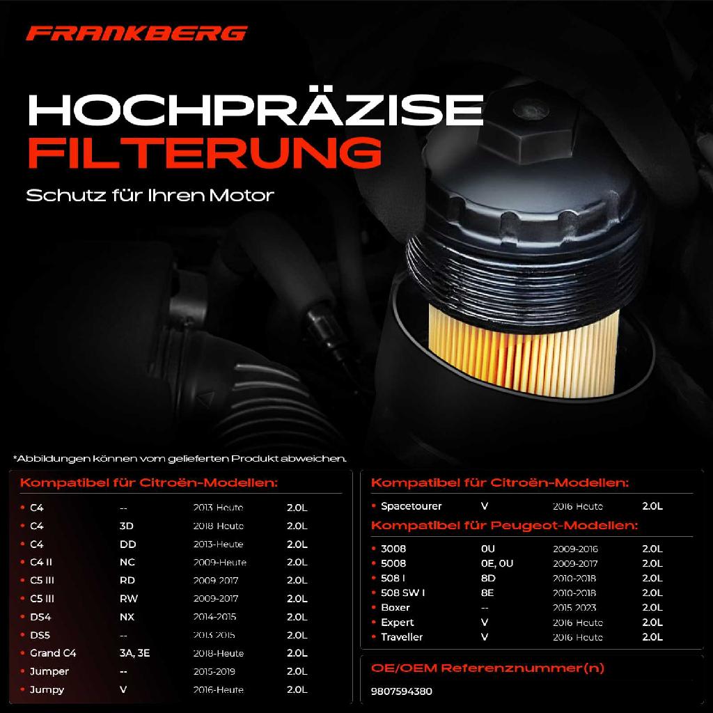 1x ÖlkühlerÖlfilter für Ford Focus 3 Citroën C4 Opel Vivaro C Peugeot 3008 5008 DS