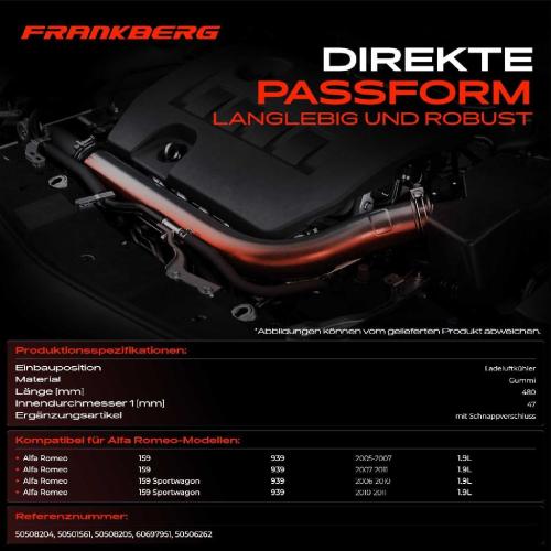 1x Kühlerschlauch Turboschlauch für Alfa Romeo 159 939 159 Sportwagon 1.9L 2005-2011 Bild 1x Kühlerschlauch Turboschlauch für Alfa Romeo 159 939 159 Sportwagon 1.9L 2005-2011