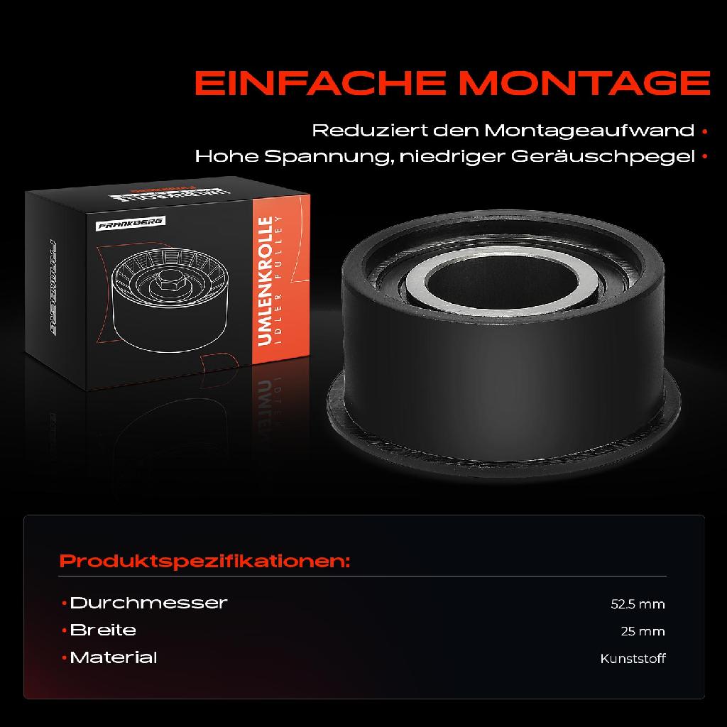 1x Umlenkrolle Führungsrolle für VW Caddy Audi A6 BMW 3er Opel Astra