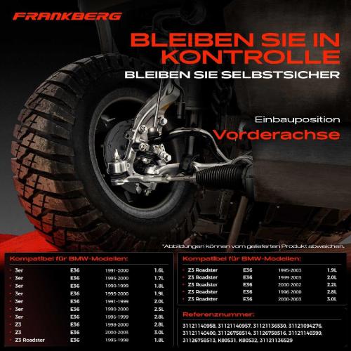 Frankberg 1x Querlenker Vorderachse für BMW 3er E36 3er Cabriolet 3er Compact 3er Coupe 3er Touring Z3 Coupe Bild Frankberg 1x Querlenker Vorderachse für BMW 3er E36 3er Cabriolet 3er Compact 3er Coupe 3er Touring Z3 Coupe