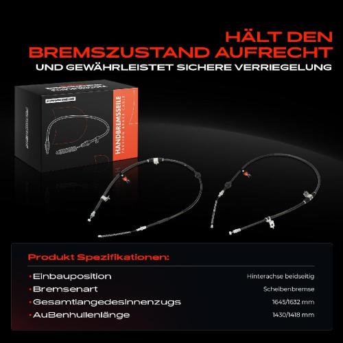 2x Seilzug Feststellbremse Hinterachse beidseitig für Citroën C4 Mitsubishi ASX Peugeot 4008 Bild 2x Seilzug Feststellbremse Hinterachse beidseitig für Citroën C4 Mitsubishi ASX Peugeot 4008