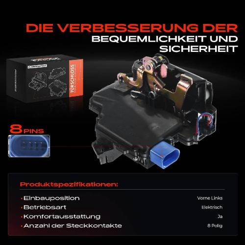 Frankberg 1x Türschloss Vorne Links für VW Multivan V Polo Stufenheck Transporter Bus Kasten Seat Cordoba Ibiza III Bild Frankberg 1x Türschloss Vorne Links für VW Multivan V Polo Stufenheck Transporter Bus Kasten Seat Cordoba Ibiza III