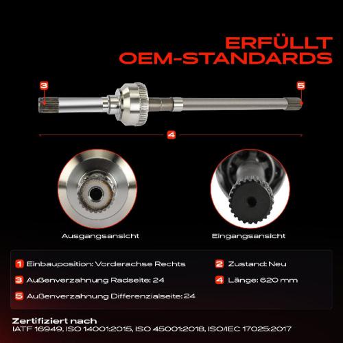 1x Antriebswelle Vorderachse Rechts für Land Rover Defender L316 1998-2016 Bild 1x Antriebswelle Vorderachse Rechts für Land Rover Defender L316 1998-2016