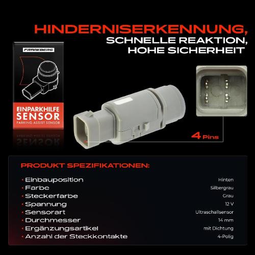 1x Parksensor PDC Sensor Hinten für Hyundai H-1 Cargo TQ 2.4L 2.5L Bj ab 2008 Bild 1x Parksensor PDC Sensor Hinten für Hyundai H-1 Cargo TQ 2.4L 2.5L Bj ab 2008