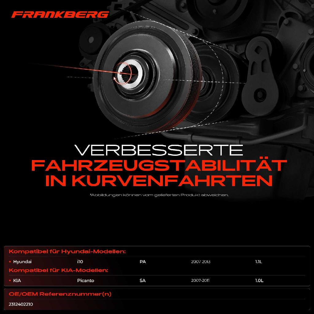 1x Riemenscheibe Kurbelwelle für Hyundai i10 PA KIA Picanto SA 1.0L-1.1L 2007-2013