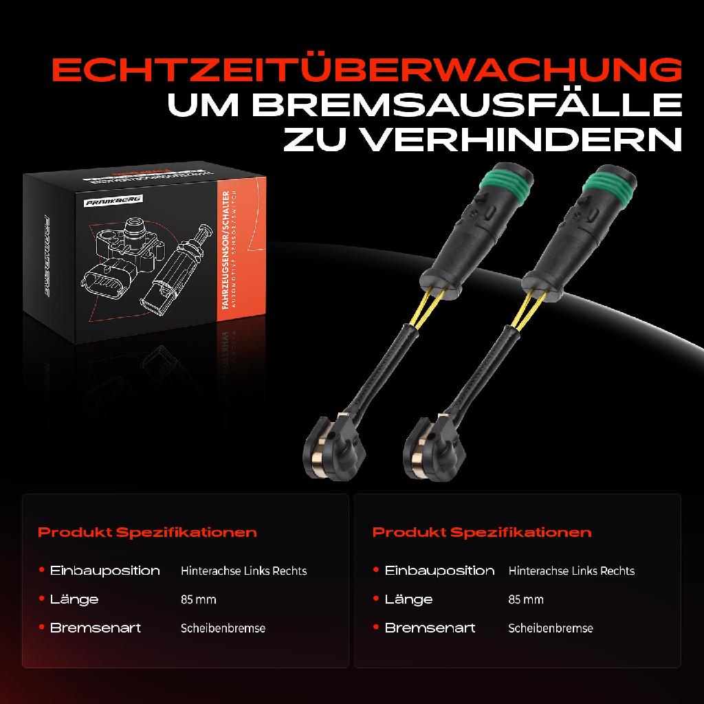 2x Warnkontakt Bremsbelagverschleiß Hinterachse für VW Crafter 30-35 2E Mercedes-Benz Sprinter 4,6-T B906