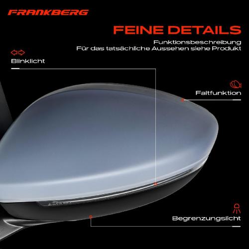 Frankberg 1x Außenspiegel Links für Opel Corsa F P2JO Peugeot 208 II UB UJ UP UW Bj ab 2019 Bild Frankberg 1x Außenspiegel Links für Opel Corsa F P2JO Peugeot 208 II UB UJ UP UW Bj ab 2019