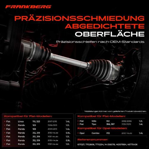 Frankberg 1x Antriebswelle Gelenksatz Vorderachse für Fiat Panda 169 312 319 Tipo Stilo Linea Opel Bild Frankberg 1x Antriebswelle Gelenksatz Vorderachse für Fiat Panda 169 312 319 Tipo Stilo Linea Opel