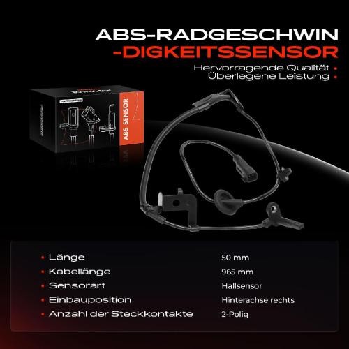 Frankberg 1x ABS Sensor Hinterachse rechts für Citroën C-Crosser Enterprise Van Peugeot 4007 2.2L 2.4L 2007-2013 Bild Frankberg 1x ABS Sensor Hinterachse rechts für Citroën C-Crosser Enterprise Van Peugeot 4007 2.2L 2.4L 2007-2013