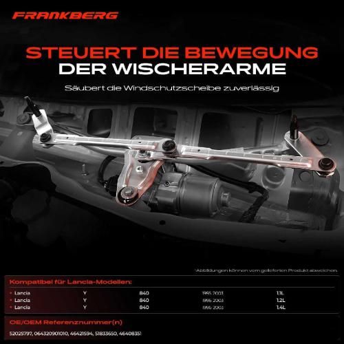 1x Wischergestänge Vorne für Lancia Y 840 1.2L 1.4L 1995-2003 Bild 1x Wischergestänge Vorne für Lancia Y 840 1.2L 1.4L 1995-2003
