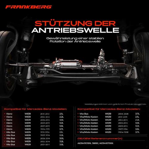 1x Lagerung Gelenkwelle Kardanwellenlager für Mercedes-Benz Viano Vito/Mixto Kasten W639 Bild 1x Lagerung Gelenkwelle Kardanwellenlager für Mercedes-Benz Viano Vito/Mixto Kasten W639