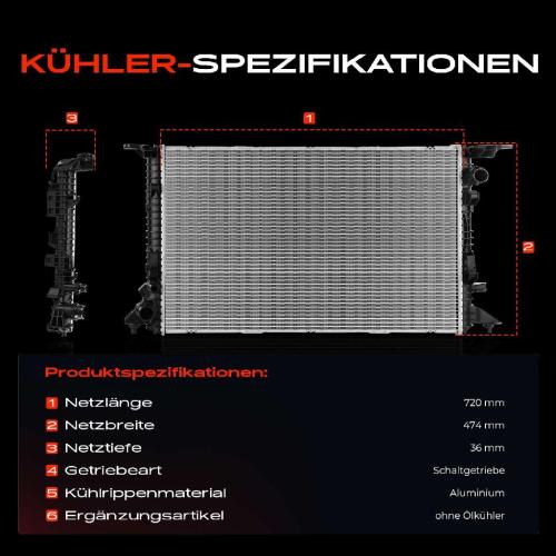 Frankberg 1x Kühler Wasserkühler Motorkühler für Audi A6 C7 Avant A7 Sportback 4G 2012-2018 Bild Frankberg 1x Kühler Wasserkühler Motorkühler für Audi A6 C7 Avant A7 Sportback 4G 2012-2018