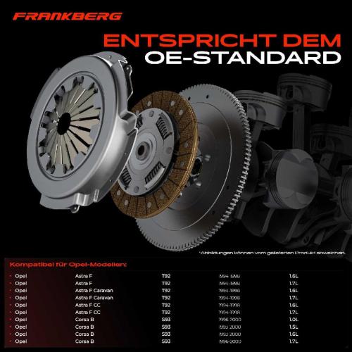 Frankberg 1x Kupplungssatz für Opel Astra F Caravan CC Kasten/Kombi Klasseic Stufenheck Combo Kasten/MPV Bild Frankberg 1x Kupplungssatz für Opel Astra F Caravan CC Kasten/Kombi Klasseic Stufenheck Combo Kasten/MPV