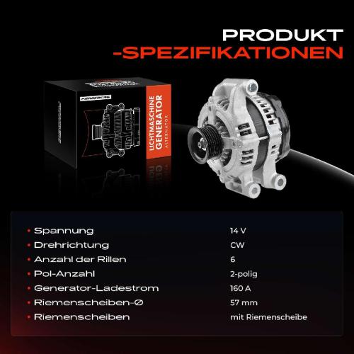 1x Lichtmaschine Generator für Chrysler 300 C LE LX Touring 2004-2012 Bild 1x Lichtmaschine Generator für Chrysler 300 C LE LX Touring 2004-2012