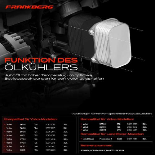 1x Ölkühler Motoröl für Land Rover Freelander Volvo S60 S80 V60 V70 XC60 XC70 XC90 Bild 1x Ölkühler Motoröl für Land Rover Freelander Volvo S60 S80 V60 V70 XC60 XC70 XC90