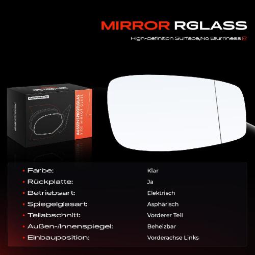 1x Spiegelglas Außenspiegel links für Fiat Stilo Multi Wagon 2001-2008 Bild 1x Spiegelglas Außenspiegel links für Fiat Stilo Multi Wagon 2001-2008
