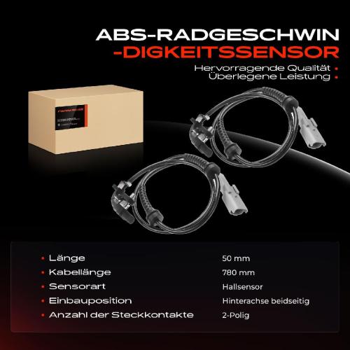 2x ABS Sensor Hinten für Citroën C4 Coupe I II Stufenheck DS4 DS DS4/DS4 Crossback Peugeot 307 Bild 2x ABS Sensor Hinten für Citroën C4 Coupe I II Stufenheck DS4 DS DS4/DS4 Crossback Peugeot 307