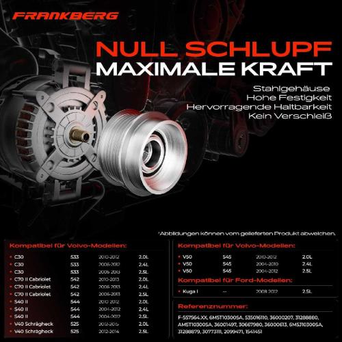 1x Generatorfreilauf Lichtmaschine für Ford Kuga I Volvo C30 C70 II S40 II V40 V50 Bild 1x Generatorfreilauf Lichtmaschine für Ford Kuga I Volvo C30 C70 II S40 II V40 V50