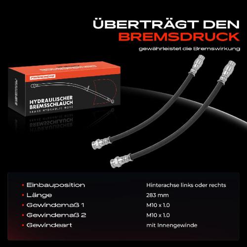 Frankberg 2x Bremsschlauch Bremsschläuche Hinterachse Links oder Rechts für Citroën Berlingo Xsara Peugeot Partner Bild Frankberg 2x Bremsschlauch Bremsschläuche Hinterachse Links oder Rechts für Citroën Berlingo Xsara Peugeot Partner