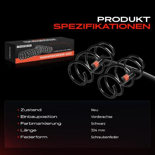 Frankberg 2x Fahrwerksfeder Vorderachse für Mercedes-Benz SLK R172 2.1L Bj ab 2012 Bild Frankberg 2x Fahrwerksfeder Vorderachse für Mercedes-Benz SLK R172 2.1L Bj ab 2012