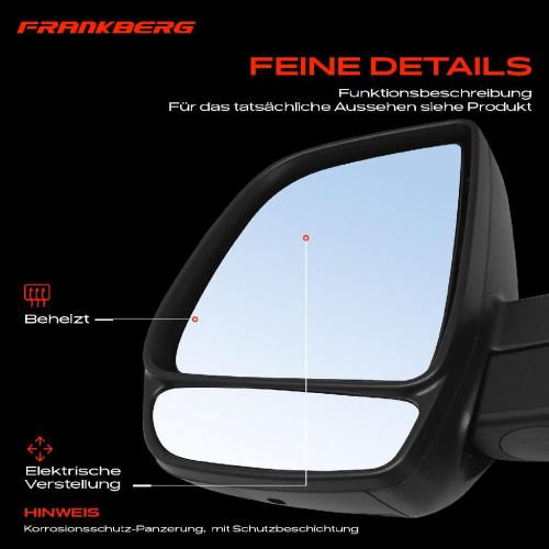 Frankberg 1x Außenspiegel Links für Fiat Doblo Cargo 263 Opel Combo X12 Bj ab 2010 Bild Frankberg 1x Außenspiegel Links für Fiat Doblo Cargo 263 Opel Combo X12 Bj ab 2010