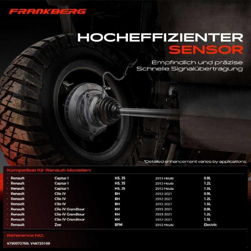 Frankberg 1x ABS Sensor Hinterachse rechts f r Renault Captur I Clio IV Grandtour Zoe 0.9L 1.2L 1.5L Bj ab 2012 Bild Frankberg 1x ABS Sensor Hinterachse rechts f r Renault Captur I Clio IV Grandtour Zoe 0.9L 1.2L 1.5L Bj ab 2012