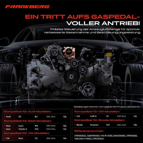 Frankberg 1x Drosselklappe Drosselklappenstutzen für VW Golf IV Audi A3 8L1 Skoda Octavia I Seat Leon 1.8L Bild Frankberg 1x Drosselklappe Drosselklappenstutzen für VW Golf IV Audi A3 8L1 Skoda Octavia I Seat Leon 1.8L